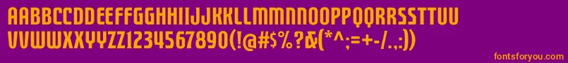 FTY STRATEGYCIDE NCV Font – Orange Fonts on Purple Background