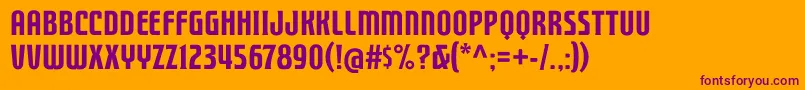 FTY STRATEGYCIDE NCV Font – Purple Fonts on Orange Background