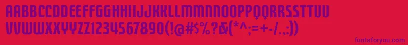 FTY STRATEGYCIDE NCV Font – Purple Fonts on Red Background