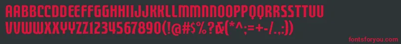 FTY STRATEGYCIDE NCV Font – Red Fonts on Black Background