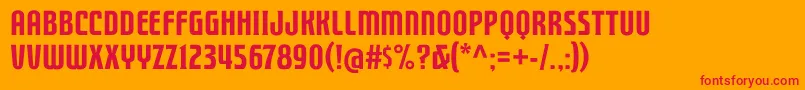 FTY STRATEGYCIDE NCV Font – Red Fonts on Orange Background
