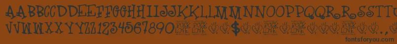 Fuck Love Font – Black Fonts on Brown Background