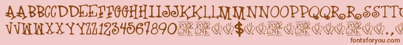 Fuck Love Font – Brown Fonts on Pink Background