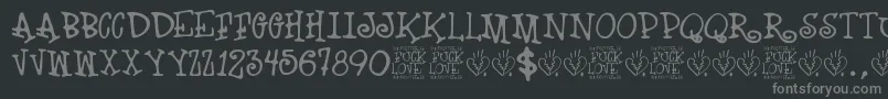 Fuck Love Font – Gray Fonts on Black Background