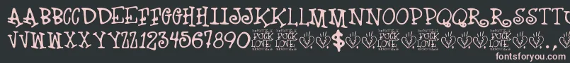 Шрифт Fuck Love – розовые шрифты на чёрном фоне