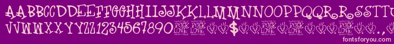 Fuck Love Font – Pink Fonts on Purple Background
