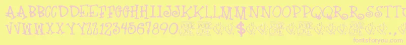 Fuck Love Font – Pink Fonts on Yellow Background