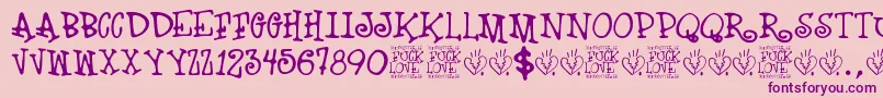 Fuck Love-Schriftart – Violette Schriften auf rosa Hintergrund