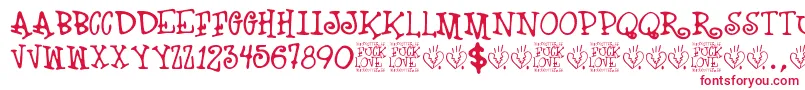 Fuck Love Font – Red Fonts on White Background