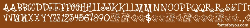 Fuck Love Font – White Fonts on Brown Background