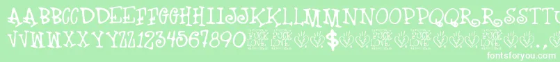 Fuck Love Font – White Fonts on Green Background
