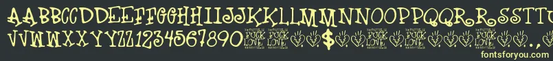 Fuck Love Font – Yellow Fonts on Black Background