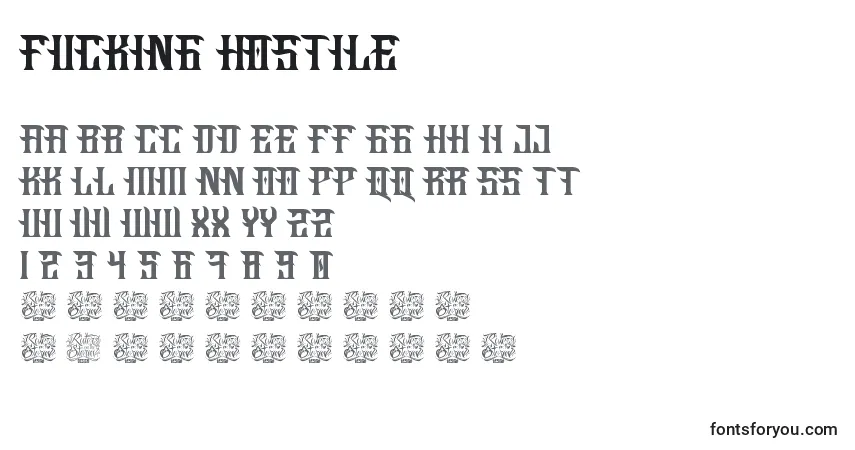 Fucking Hostile Font – alphabet, numbers, special characters