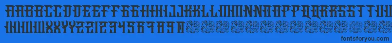 Шрифт Fucking Hostile – чёрные шрифты на синем фоне