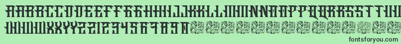 フォントFucking Hostile – 緑の背景に黒い文字
