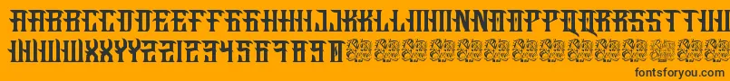 Шрифт Fucking Hostile – чёрные шрифты на оранжевом фоне