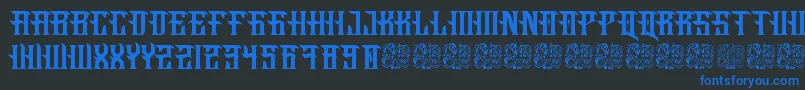 フォントFucking Hostile – 黒い背景に青い文字