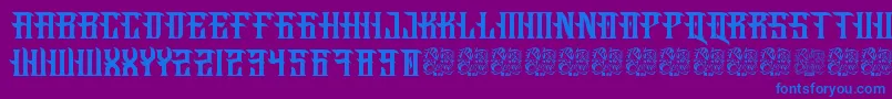 Шрифт Fucking Hostile – синие шрифты на фиолетовом фоне