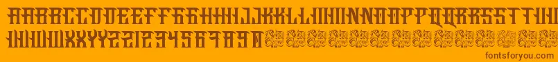 Fucking Hostile-fontti – ruskeat fontit oranssilla taustalla