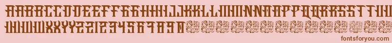 Fucking Hostile-Schriftart – Braune Schriften auf rosa Hintergrund