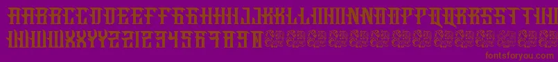 フォントFucking Hostile – 紫色の背景に茶色のフォント