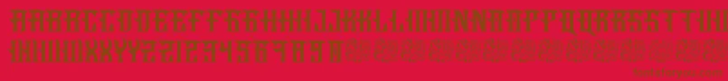フォントFucking Hostile – 赤い背景に茶色の文字