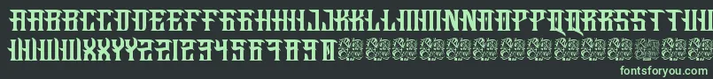 Fucking Hostile-Schriftart – Grüne Schriften auf schwarzem Hintergrund