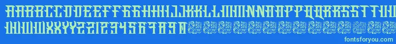 Fucking Hostile Font – Green Fonts on Blue Background