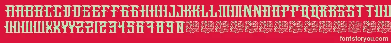 フォントFucking Hostile – 赤い背景に緑の文字