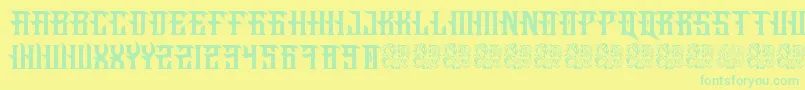 フォントFucking Hostile – 黄色い背景に緑の文字