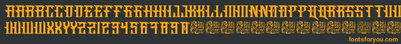 フォントFucking Hostile – 黒い背景にオレンジの文字