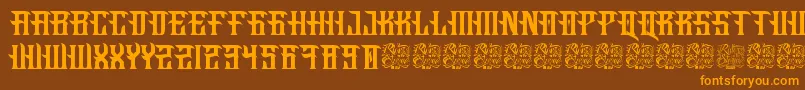 Шрифт Fucking Hostile – оранжевые шрифты на коричневом фоне