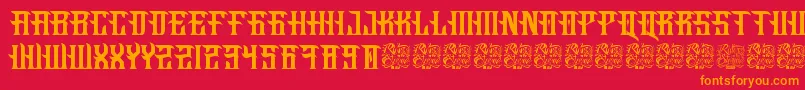 Fucking Hostile Font – Orange Fonts on Red Background