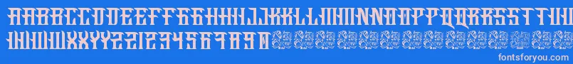 Fucking Hostile Font – Pink Fonts on Blue Background