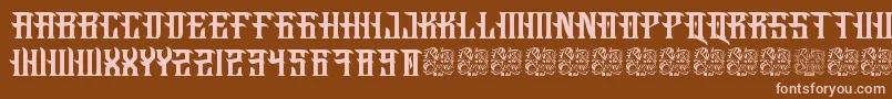 Fucking Hostile-fontti – vaaleanpunaiset fontit ruskealla taustalla