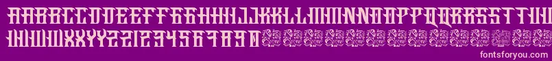 Fucking Hostile-fontti – vaaleanpunaiset fontit violetilla taustalla
