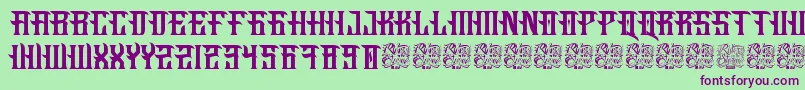 Fucking Hostile Font – Purple Fonts on Green Background