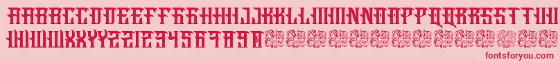 Fucking Hostile-fontti – punaiset fontit vaaleanpunaisella taustalla