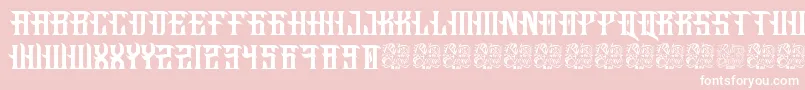 Fucking Hostile-Schriftart – Weiße Schriften auf rosa Hintergrund