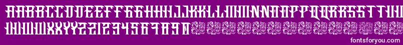 Fucking Hostile-Schriftart – Weiße Schriften auf violettem Hintergrund
