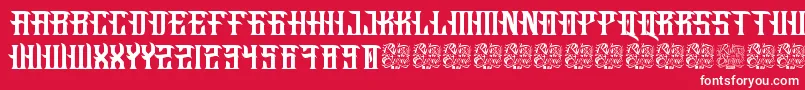 Fucking Hostile-Schriftart – Weiße Schriften auf rotem Hintergrund