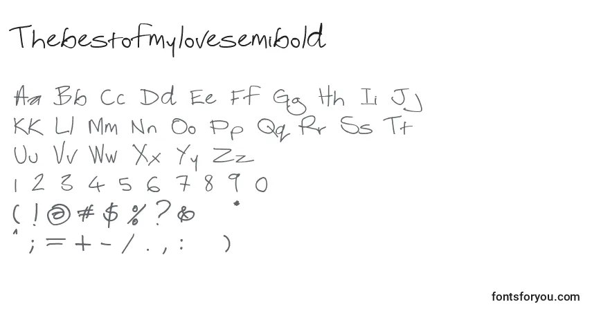 Czcionka Thebestofmylovesemibold – alfabet, cyfry, specjalne znaki