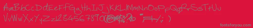 Fonte Thebestofmylovesemibold – fontes cinzas em um fundo vermelho