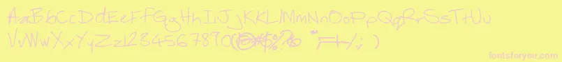 Thebestofmylovesemibold Font – Pink Fonts on Yellow Background