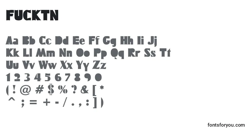 A fonte FUCKTN   (127360) – alfabeto, números, caracteres especiais