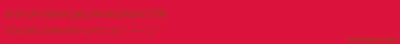 Fudelines-Schriftart – Braune Schriften auf rotem Hintergrund