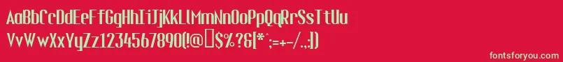 フォントFUEL     – 赤い背景に緑の文字