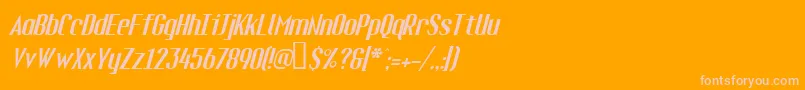 フォントFUELI    – オレンジの背景にピンクのフォント
