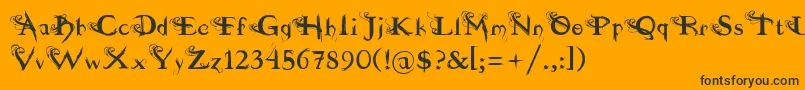 Шрифт fuente  dilana – чёрные шрифты на оранжевом фоне