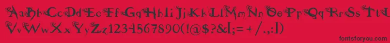 fuente  dilana Font – Black Fonts on Red Background